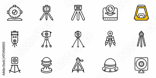 Capturing precise measurements and surveying data with modern digital technology and surveying equipment icons, perfect for geospatial projects and engineering visual aids