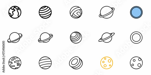 Planets and Celestial Bodies Icons
