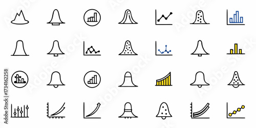 Data Visualization Icons for Statistics and Analysis, Beautifully Crafted Charts and Graphs to Enhance Your Presentations, Reports, and Data-Driven Projects