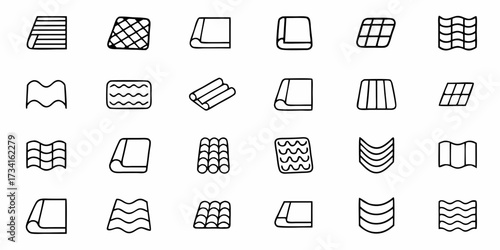 Diverse roofing tiles collection showcases modern and traditional architectural styles, perfect for construction design, building materials, and home improvement projects