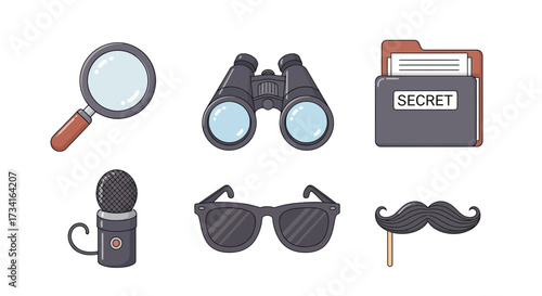 Vector art of spy and detective icons