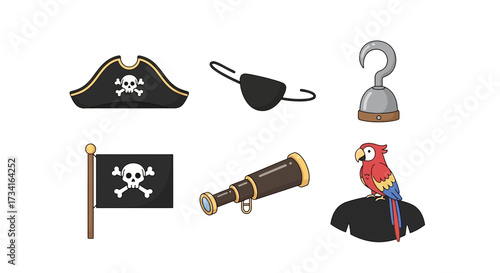 Vector art of pirate icons