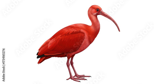 Canvastavla Isolated scarlet ibis bird standing, exotic wildlife of South America and Caribb