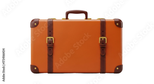 Принти на полотні Isolated vintage luggage suitcase for travel, transportation of personal belongi