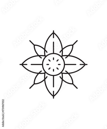flower icon, vector best line icon.
