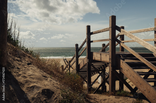 wooden bridge to the sea