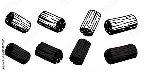 set of charcoal vector illustration. isolated on white background. Vector eps 10. perfect for wallpaper or design elements