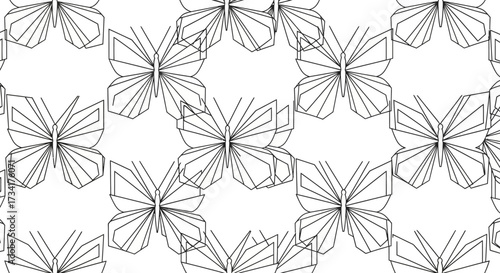 Geometric Butterfly Pattern Abstract Art Overlay Design for Digital and Print Applications