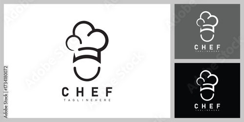 Chef Hat Symbol – Culinary, Food and Restaurant Logo Design Vector
