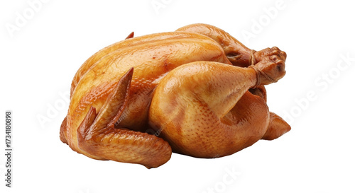 Photos Isolated roast chicken, cooked for Thanksgiving dinner, crispy skin, delicious p
