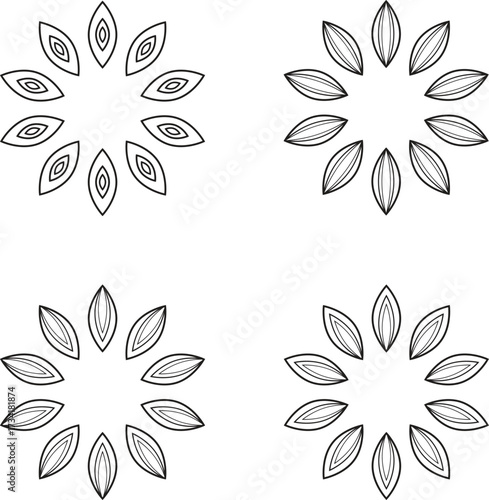 Flower, 4 set Flowers