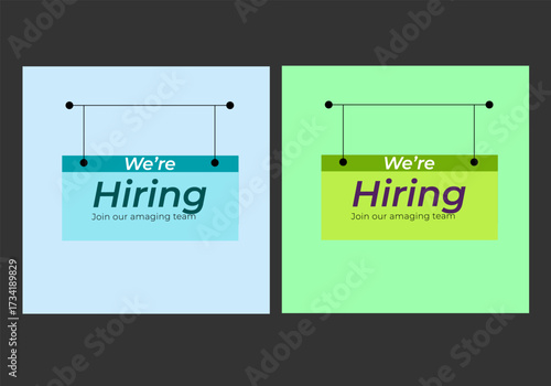 We are hiring recruitment open job vacancy design vector social media post banner template or web banner layout .