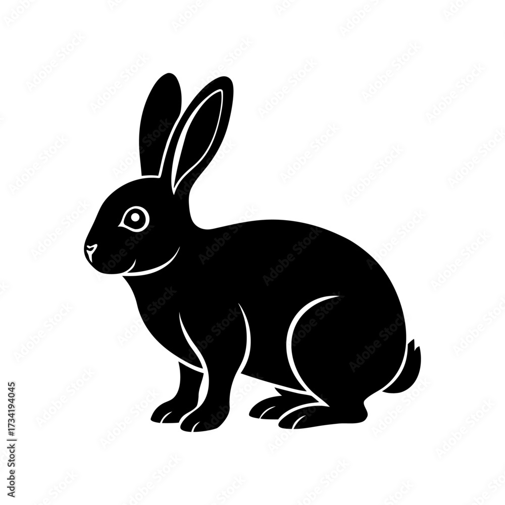 Fototapeta premium vector illustration of a rabbit with white background