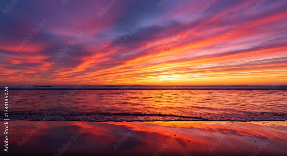 Fototapeta premium Colorful sunset over the ocean