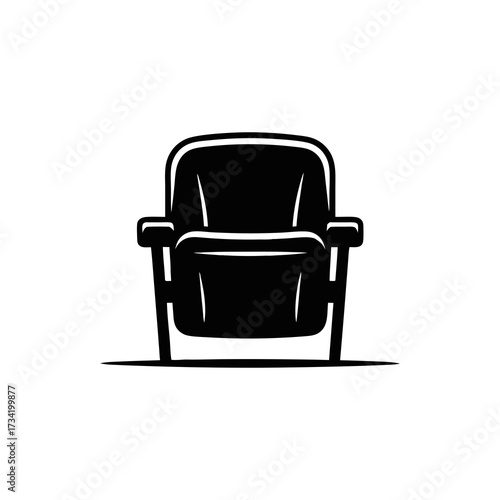 illustration of a single black stadium seat