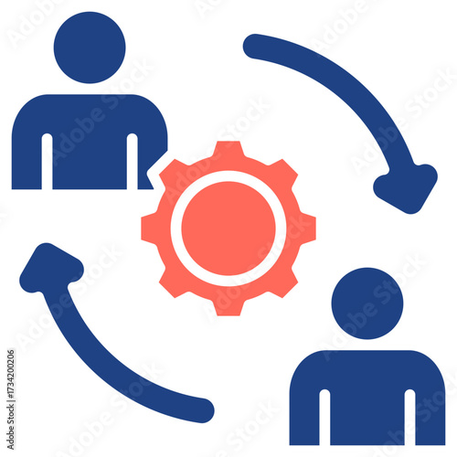 Organizational Change glyph color icon