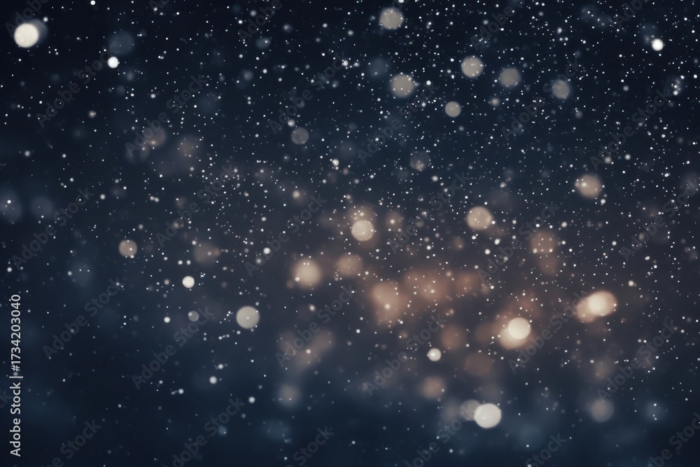 Obraz premium Bokeh snowfall backgrounds astronomy abstract.