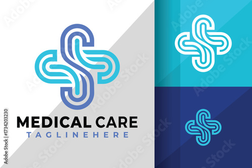 Letter S Medical Care Clinic Logo Icon Vector Design Illustration