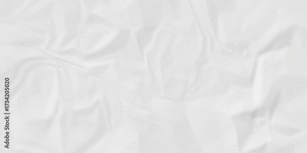 Obraz premium Crumple crushed aged white obsolete rumple craft design. wrinkle ripped creased white crumple aged closeup recycled document grunge paper background. 