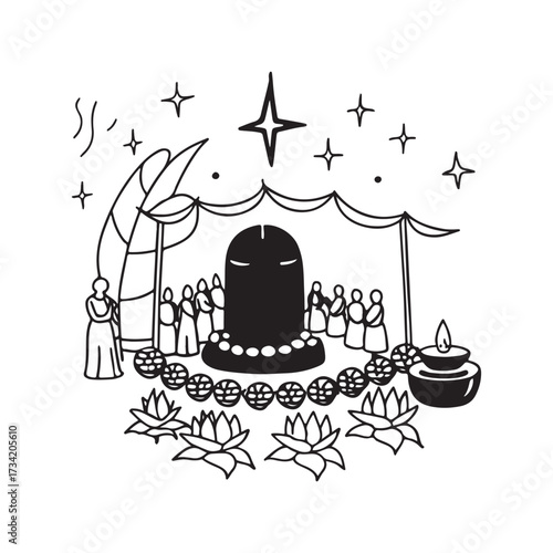 Hindu traditional Maha Shivratri  Illustration