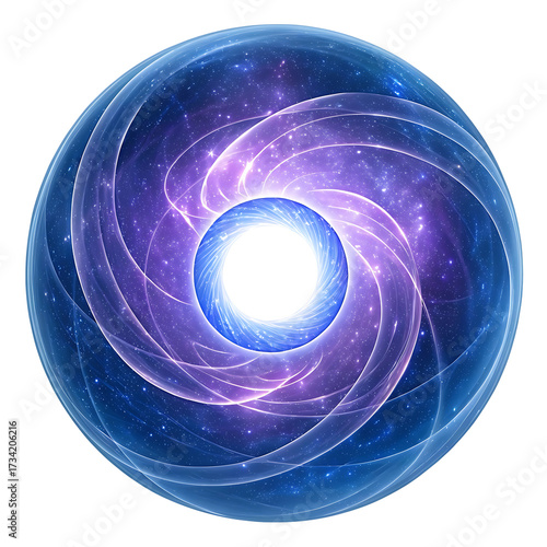 Cosmic portal vortex with stars and light streaks