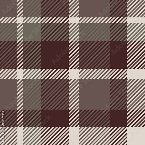 Заголовок: Brown seamless plaid tartan pattern, colorful natural fabric swatch, textile, geometric background