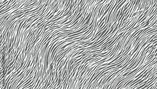 Abstract pattern of irregular wavy lines in gray and white creating a dynamic textured background.