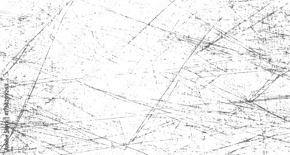 Fototapeta premium white surface covered in numerous thin, dark grey scratches and speckles creating a distressed texture.