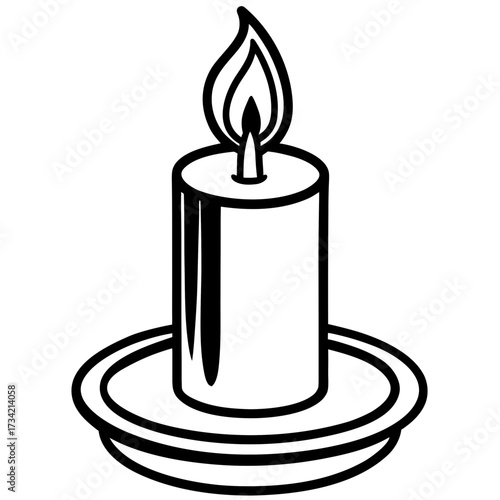 burning candle vector illustration