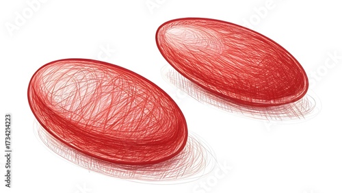 Two striking red capsules offer a modern, artistic take on health and wellness for vibrant designs, perfect for medical or pharmaceutical themes