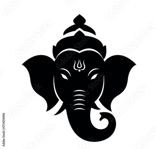 Elegant Silhouette of Lord Ganesha A Symbol of Wisdom and Prosperity.