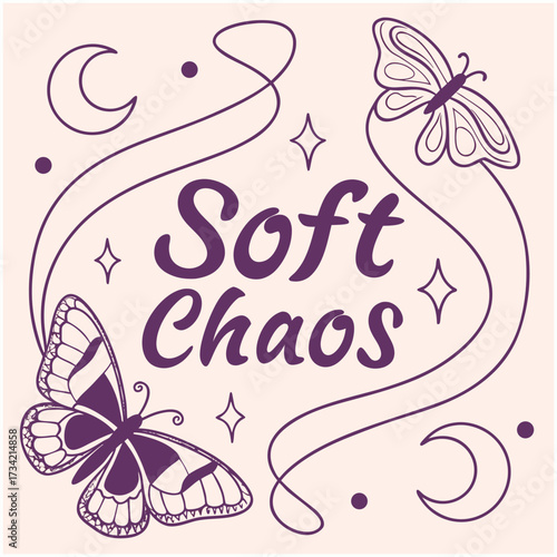 Soft Chaos Typography T-Shirt Design