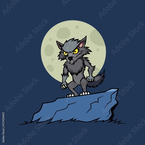 halloween cat on the moon