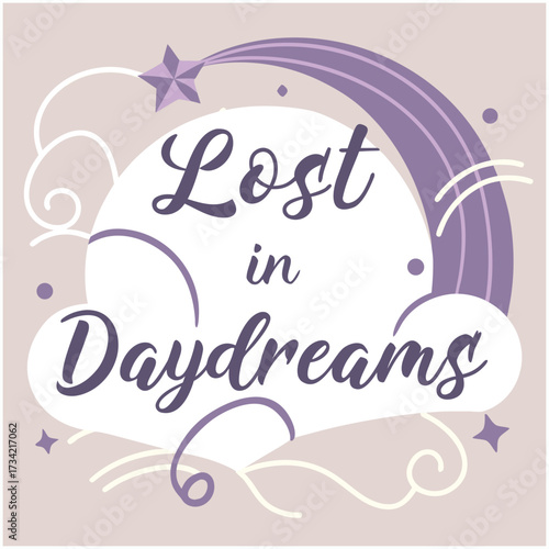 Lost in Daydreams Typography T-Shirt Design