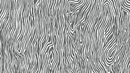 monochrome pattern of wavy gray and white stripes resembling wood grain or zebra print.