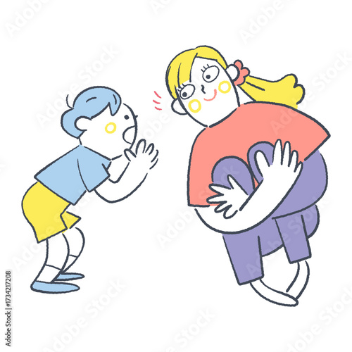 あなたの話を待っている 女性相談員と子どもの会話　やさしい親子のお話　イラスト	
