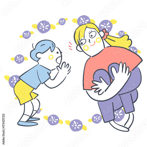 あなたの話を待っている 女性相談員と子どもの会話　やさしい親子のお話　イラスト	
