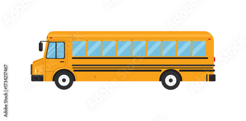 Yellow School Bus Education Transport Kids Students Vehicle Back to School Learning Mobility Ride Service Transportation