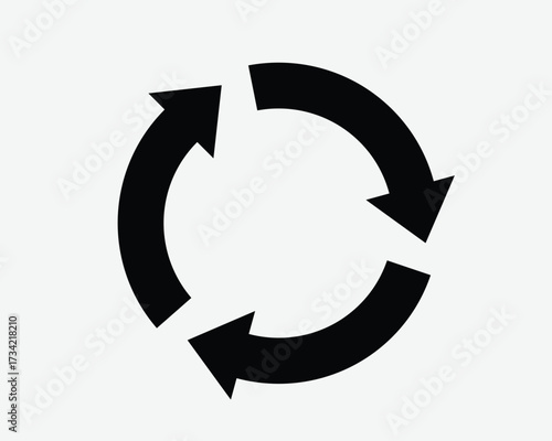 Round Cycle Recycle Reload Load Loading Circular Arrow Path Pointing Clockwise Rotate Rotation Repeat Around Circles Circle Sign Symbol Icon Pointer