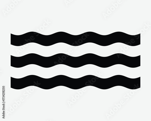 River Water Icon Lake Flow Sea Ocean Wave Tide Liquid Motion Flowing Wavy Line Shape Symbol Fluid Beach Pattern Symbol Stream Movement
