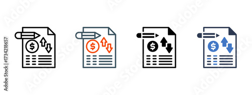 Cash Flow multiple icon style vector illustration