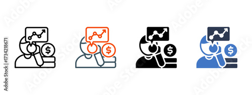 Financial Forecast multiple icon style vector illustration