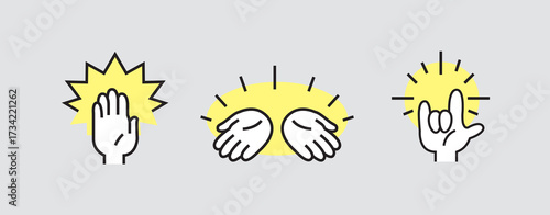 資料用 Hand Sign Icons (color) – プレゼン資料で使えるハンドジェスチャーアイコンセット(カラー)