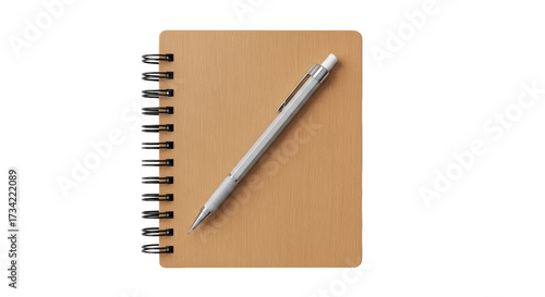 Quadro su tela Isolated notepad and pen for mock-up or back to school, writing journal, sketchb