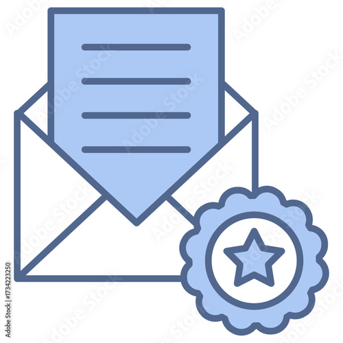 Official Letter Blue Icon