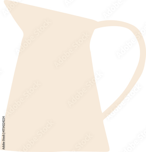 White simple milk jug clip art. Vector hand drawn cartoon illustration of creamer