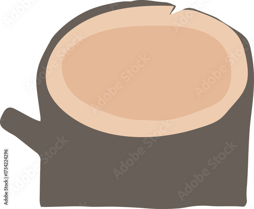 Tree stump clip art. Vector hand drawn cartoon illustration of wood nubbin