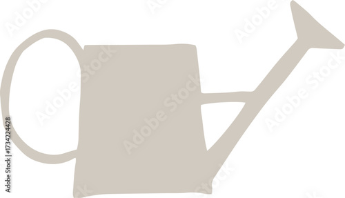 Metal watering can clip art. Vector hand drawn cartoon illustration of plant care tool