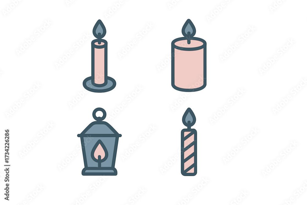 Obraz premium A beautiful collection of burning candles and a decorative lantern with a glowing flame creating a warm and peaceful atmosphere for celebration and spiritual reflection