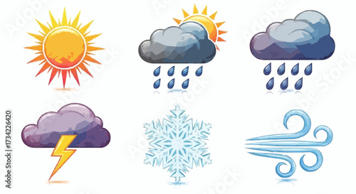 Weather Icons (Sun, Rain, Snow, Cloud)
